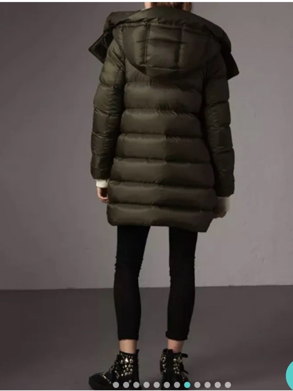 Burberry Olive Green Quilted Puffer Coat - Picture 2 of 11